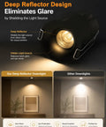 Deep trim design of Sublimation 3 inch 5CCT Anti-Glare Led Recessed Lights showing reduced glare and comfortable lighting.
