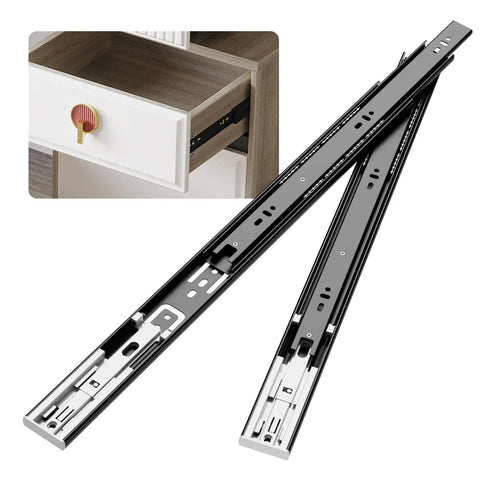 Side Mount Soft Close Drawer Slides 10 Pack Full Extension Ball Bearing Glides For 18 And 20 Inch Drawers Heavy Duty 100 Lb Capacity Black Finish Set Included