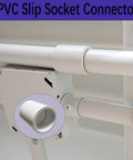 Installed 10 Pack Three Quarter Inch PVC Pipe Coupling Adapters Socket To Socket Sch 40 Slip Connectors for home use.