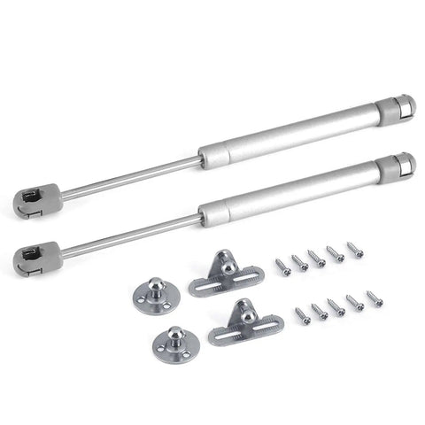 Soft Close Cabinet Hinge With Zinc Alloy Lift Support, 120N 12kg, with mounting screws and plates, showing components