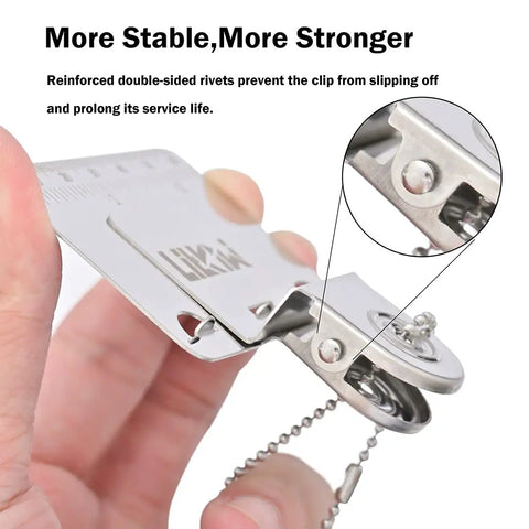 Reinforced rivet detail on 2 Pack Double Scale Measuring Tape Clips In 304 Stainless Steel Corner Measuring Tool For Accurate Positioning And Fixed Point Measurements Pro Grade Corner Clamp With Dialed In Precision Marking