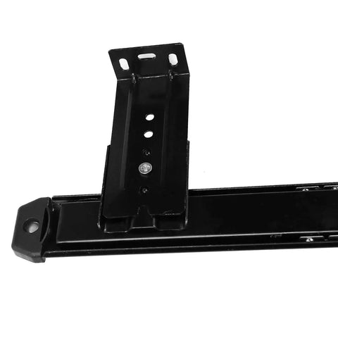 Rock Solid Heavy Duty Steel Under Desk Keyboard Tray Slide Rails, adjustable height ball bearing glide close-up view.
