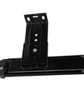 Top Tier Heavy Duty 14 Inch Under Desk Keyboard Tray Rails With Dead Smooth Ball Bearing Slide And Fully Adjustable Height For A Real Deal Ergonomic Office Setup Black close-up of metal mount with holes and sliding track.