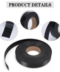 Roll of black slatwall inserts, flexible vinyl trim for wall gap filling, showing close-up of texture and thickness details