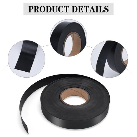 Roll of black slatwall inserts, flexible vinyl trim for wall gap filling, showing close-up of texture and thickness details
