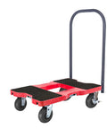Beefy Extreme Duty 1600 Lb E Track Push Cart Dolly Red Built For Heavy Loads With 6 Inch Solid Caster Wheels And Swivel Brakes For Safe Smooth Moves