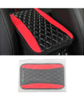 Fresh Fit Car Center Console Pad Red Waterproof Auto Interior Glow Up Heavy Duty PU Leather Armrest Cover on car armrest.