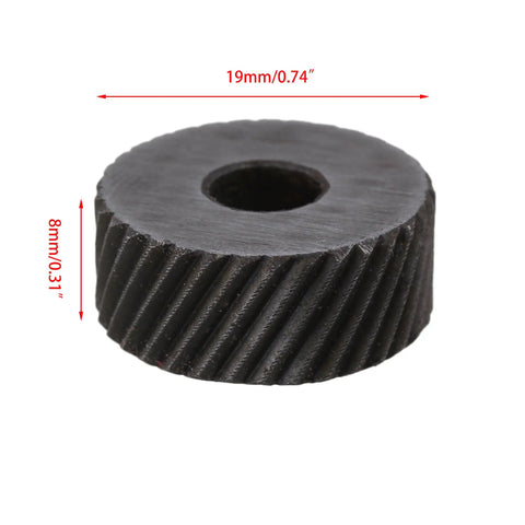 Two Piece Anilox Knurling Tool Set with 1.5mm Pitch Diagonal Coarse Knurl Wheel 19x8mm Built from Steel