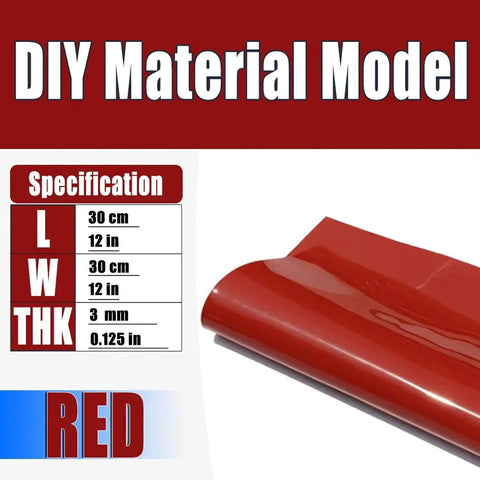Red silicone rubber sheet 12x12 inch, 1/8 inch thick, for DIY seals, insulation, and crafts. Heat-resistant gasket material Grade 60A.