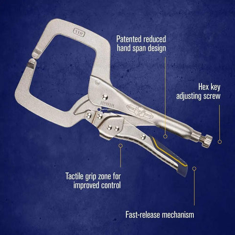 Welding Pliers With Fast Release And C Clamp Locking 11 Inch High Temperature Work Ready ergonomic tactile grip.