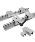 SFU1605 Ball Screw With SBR16LUU Linear Guide Rail Set For CNC Machines, Precision Linear Motion Components For DIY Automation And Robotics, 550mm Length, C7 Accuracy, Smooth Sliding Performance, with aluminum rail blocks