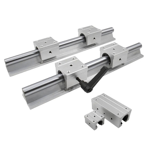 SFU1605 Ball Screw With SBR16LUU Linear Guide Rail Set For CNC Machines, Precision Linear Motion Components For DIY Automation And Robotics, 550mm Length, C7 Accuracy, Smooth Sliding Performance, with aluminum rail blocks