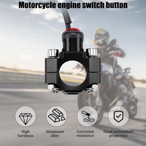 Slick CNC Universal Motorcycle Kill Switch Toggle, rugged aluminum alloy button with mounting plate for dirt bikes and ATVs.