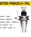BT50 CNC Milling Tool Holder Crafted From Premium Stainless Steel with 25.4mm bore diameter and 75mm length for precision jobs.