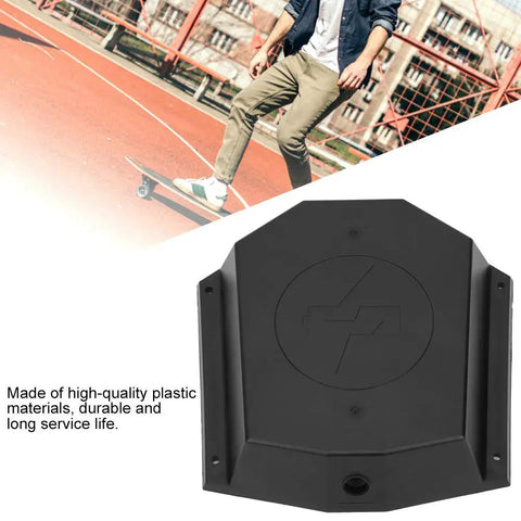 Hardcore Electric Skateboard Battery Case With Battle Ready Hard Shell And Quick Charge Port For Custom Longboard Rigs And Daily Street Grinding, black plastic design.