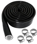 High Temp Fire Shield Sleeve For Automotive Hoses And Wiring Harnesses Silicone Coated Fiberglass Heat Protection With Four Clamps