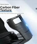 Close-up of Universal Car Cup Holder Expander For Tesla Cybertruck with carbon fiber texture and adjustable base.