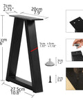 Heavy Duty Trapezoid Metal Table Legs For Bench And Coffee Project Builds Hella Sturdy 16 Inch height with leveling foot pads.
