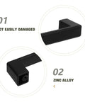 Close-up of Vintage Zinc Alloy Cabinet Handles Matte Black For Kitchen And Dresser Drawers, showing durability and zinc alloy material.