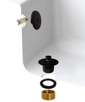 Rock Solid Twist Close Bathtub Drain Trim With One Hole Overflow Faceplate And Universal Connector In Quality Oil Rubbed Bronze Finish Built Tough Fifty Pack components showing installation with a tub.