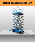 Heavy Duty Electric Hydraulic Scissor Lift Table Mobile Industrial Cargo Platform 16 Feet Adjustable in raised position.