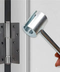 Dual Head Door Hinge Adjustment Tool With 14mm And 19mm Openings For Flag Hinges, Heavy Duty Steel Wrench demonstrating use on hinge