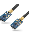 Super Cool 2-Pack CC1101 433MHz RF Modules With SMA Antennas showing two blue circuit boards with SMA connectors.