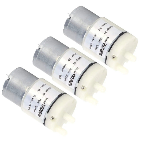 3 Pack Micro Diaphragm Pump Dc 6V Mini Water Air Motor, compact design for aquarium and DIY use, reliable low voltage operation.