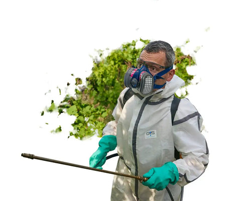 Person wearing Elipse Low Profile Respirator Mask With Dust And Organic Gas Vapor Filters Small Medium Fit Pro Grade Comfort outdoors