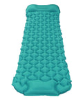 Peacock Blue Inflatable Sleeping Pad For Camping And Backpacking With Built In Pump Built In Foot Pump Quick Inflation Waterproof Durable
