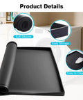 27x29 Inch Silicone Washing Machine Drain Pan With Raised Edge Anti Slip Drip Tray Foldable Floor Protector Mat Black