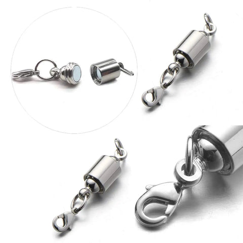 Screw Locking Magnetic Necklace Clasp For 6mm Silver Jewelry No Fuss Safety Closure With Built In Magnet Lead And Cadmium Free Brass