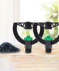 2 Pack 6 Nozzle Center Pivot Sprinkler System For Low Pressure Irrigation, 4-7m Spray Radius, DN15, Pro Grade Durable Black Sprinklers
