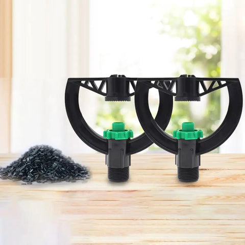 2 Pack 6 Nozzle Center Pivot Sprinkler System For Low Pressure Irrigation, 4-7m Spray Radius, DN15, Pro Grade Durable Black Sprinklers