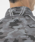 Back view of Allendale Men's Half Zip Performance Pullover With Thermal Protection Magnesium Camo Charcoal design.