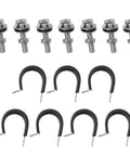 Heavy Duty Fuel Line Quick Fix Kit For Chevy Silverado 1500 Classic includes stainless steel bolts and rubber clips.