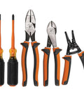 Pro Grade 1000V Insulated Screwdriver Set With Pliers And Wire Stripper Includes Number 2 Phillips And Quarter Inch Cabinet Slim Tips Two Insulated Pliers Made In USA Meets ASTM F1505 And IEC 60900 For Safe DIY Electrical Work