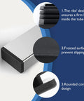 Rectangular Tubing End Caps Four Pack for 2 By 4 Inch Tubes Plastic Black End Plugs showing ribbed and frosted design features.