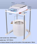 Heavy Duty Electronic Hydrostatic Balance Scale With Crisp Lcd Panel And Sturdy Metal Tray, 5 Kg capacity, showing dimensions and scale bucket.
