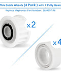 Must Have Pool Cleaner Replacement Kit With Climbing Ring Timing Track And Guide Wheels Pulley Gears For Dolphin Nautilus CC Plus M200 M400 M500 And DX Series Robotic Cleaners, showing 4 guide wheels and 2 pulley gears