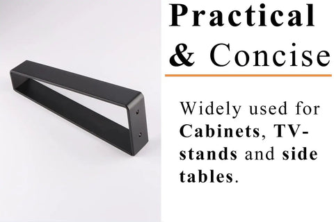 10 Inch Trapezoid Hairpin Furniture Legs Set Of 4, Solid Cold Rolled Steel, Black Finish, for TV Stands and Cabinets