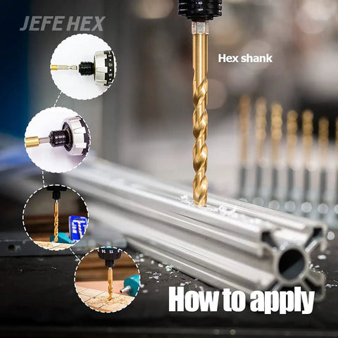 One Eighth Inch Hex Shank Drill Bit Set, 12 Pc HSS Titanium Coated For Three Times Longer Life, Beefed-Up Quick Change Shank For Impact Drivers, Twist Bits For Metal Wood And Plastic