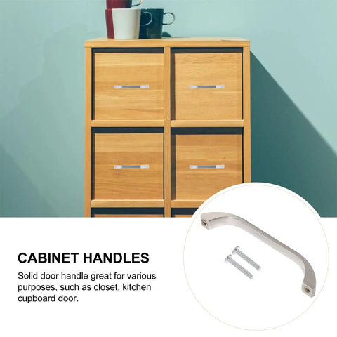 10 Pieces Zinc Alloy Wardrobe Handles And Drawer Pulls, Modern Silver Cabinet Door Pulls With 128mm Hole Spacing shown on a dresser