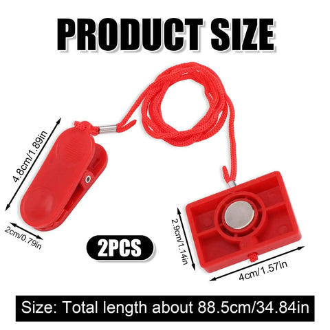 Two Pack Magnetic Treadmill Safety Keys Universal Emergency Stop Magnet Replacement Parts For Treadmills Running Machines Square 1.57 By 1.14 Inches Ideal For Home Gyms And Commercial Use Plug And Play Replacement For Quick Access with size dimensions