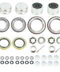 Trailer brake kit for 3,500 lb axle, self-adjusting electric brakes, 5-4.5 in bolt circle with bearings and seals