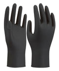 Hella Durable Black Nitrile Safety Gloves With Sick PyraGrip Texture For Superior Traction On Greasy Jobs, large size, 100 pack.