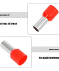 Huge 100 Pack Wire End Terminal Kit With Non Insulated Ferrule Connectors Made From Stainless Steel Plus Plastic To Stop Short Circuits And Boost Electrical Wiring Reliability For DIY Projects And Car Repairs, red ferrule connector
