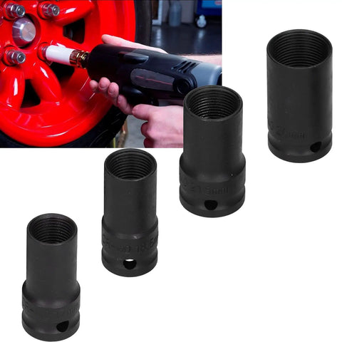 Heavy Duty 4 Piece Locking Wheel Nut Removal Sockets Kit With Protective Sheath Made From Gnarly Aluminum Alloy For Tough Car Tire Changes And Auto Repair Jobs Where Stubborn Bolts Hit Like A Hammer, 17-26mm sockets