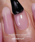 Clear polish application from GelShift Transformative Top Coat And Foldable UV Lamp Set for Gel Nails Quick 60 Second Cure.