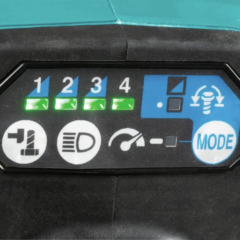 Control panel of 18V LXT Brushless Cordless Three Eighths Inch Drive Impact Wrench With Friction Ring Anvil, Four Speed Settings